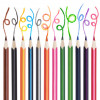 Карандаши цветные с двухцветным грифелем ЮНЛАНДИЯ "МОРСКИЕ ЖИТЕЛИ", 24 цвета, 12 штук